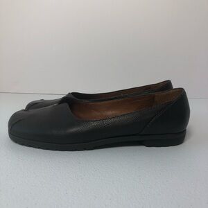 Antonio Melani Womens 8.5M Brown Leather Shoes Ballet Flats Lug Sole Slip On